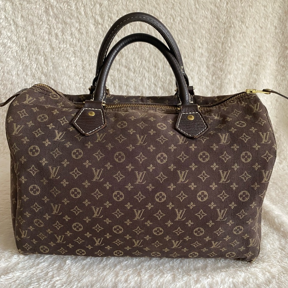Authentic Louis Vuitton Mini Lin Speedy Handbag